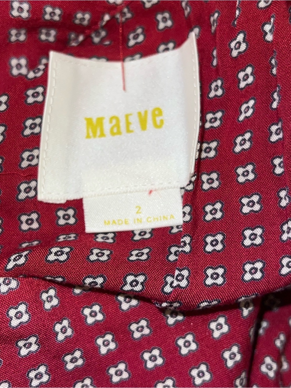 Maeve Anthropologie Red Geometric Floral Halter Wide Leg Jumpsuit Size 2 Rayon - Picture 12 of 14